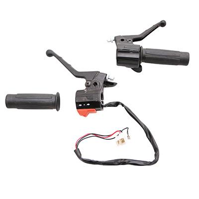 Poign&eacute;e de gaz P2R POIGNEE DE GAZ-FREIN CYCLO ADAPTABLE PEUGEOT 103 MVL-SP ANCIEN MODELE AVEC COMMODO KLAXON ET CLIGNOTANT (PAIRE) -P2R-
