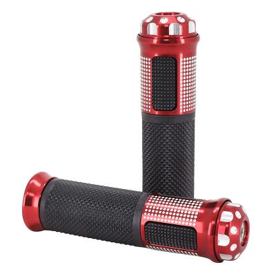 Poign&eacute;es de guidon Avoc MOTO ON ROAD R383 ROUGE CLOSED END 135mm PAIRE