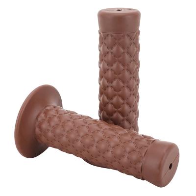 Poign&eacute;es de guidon Avoc MOTO ON ROAD VINTAGE BRIGHTON CARAMEL CLOSED END 120mm PAIRE