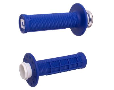 Poign&eacute;es de guidon Odi Micro-X Lock-On semi-gaufr&eacute; - bleu/noir