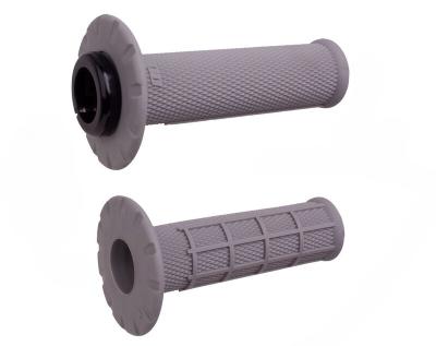 Poign&eacute;es de guidon Odi universels Lock-On semi-gaufr&eacute; - gris/argent