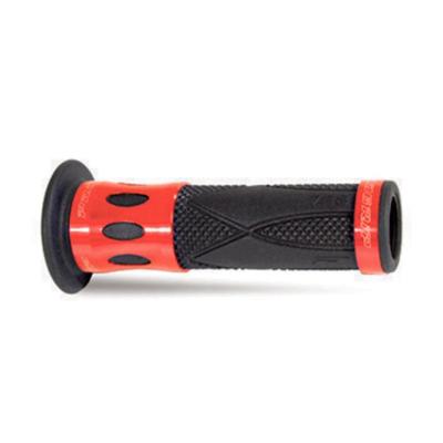 Poign&eacute;es de guidon Progrip 728 Noir/Alu Rouge 22/25