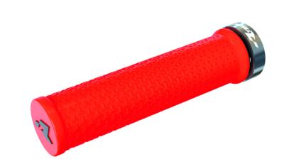 Poign&eacute;es de guidon Racetech R-Bike Lock-on rouge fluo E-Bike