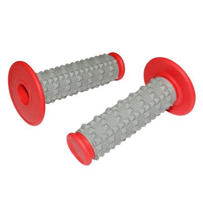 Poign&eacute;es de guidon Replay MOTO OFF ROAD COBBLESTONE GRIS - ROUGE CLOSED END 115mm PAIRE