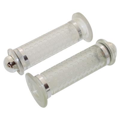 Poign&eacute;es de guidon Replay SCOOTER - 50 A BOITE DOME TRANSPARENT - CHROME CLOSED END PAIRE
