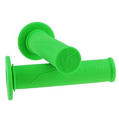 Poign&eacute;es de guidon Voca Racing MOTO OFF ROAD VERT FLUO CLOSED END 120mm PAIRE