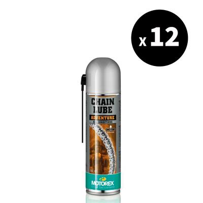 Produit d'entretien Motorex Lubrifiant chaîne Chainlube Adventure toutes conditions - Spray 500 ml x12