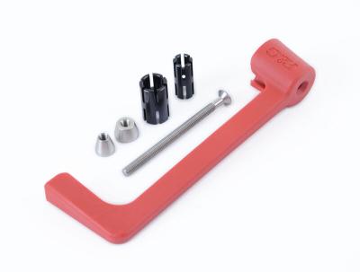 Protection levier R&G Racing moul&eacute; - rouge