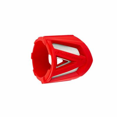 Protection échappement Polisport de silencieux longue rouge