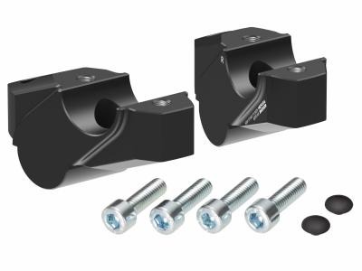 Rehausseur de guidon Hepco & Becker avec d&eacute;port 30 mm de haut et 25 mm en arri&egrave;re - noir