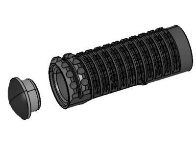 Repose pied noir + extr&eacute;mit&eacute; t&eacute;flon Commandes Recul&eacute;es EVO Rizoma