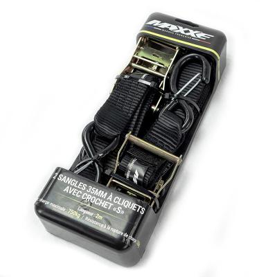 Sangle &agrave; cliquet x2 avec crochet S MAXXE