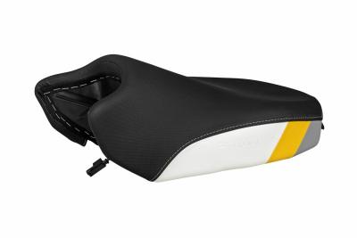 Selle confort Touratech Yellow grey Fresh Touch chauff&eacute;e - Haute