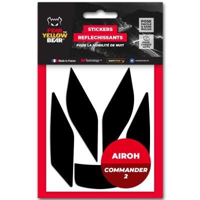 Stickers R&eacute;fl&eacute;chissants Fear The Yellow Bear Replica Airoh Commander 2