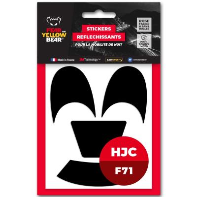 Stickers R&eacute;fl&eacute;chissants Fear The Yellow Bear Replica HJC F71