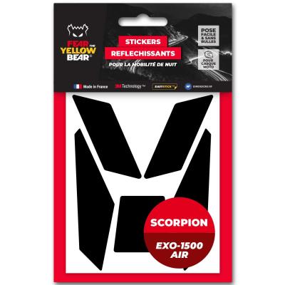Stickers R&eacute;fl&eacute;chissants Fear The Yellow Bear Replica Scorpion Exo 1500 Air