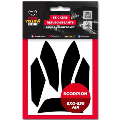 Stickers R&eacute;fl&eacute;chissants Fear The Yellow Bear Replica Scorpion Exo 530 Air