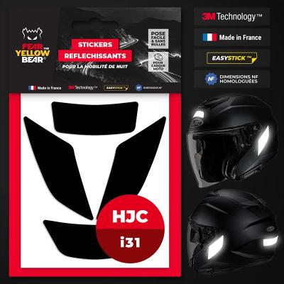 Stickers r&eacute;fl&eacute;chissants casque EASY REPLICA HJC I31 FEARTHEYELLOWBEAR
