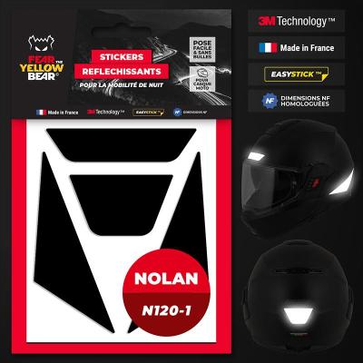 Stickers r&eacute;fl&eacute;chissants casque EASY REPLICA NOLAN N120-1 FEARTHEYELLOWBEAR