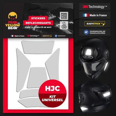 Stickers r&eacute;fl&eacute;chissants casque EASY REPLICA&trade; KIT UNIVERSEL HJC BLANC FEARTHEYELLOWBEAR