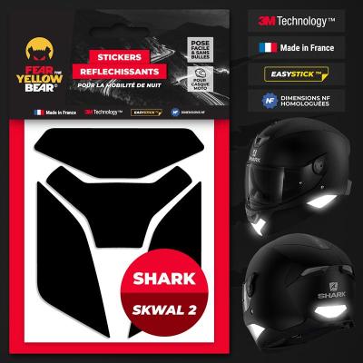 Stickers r&eacute;fl&eacute;chissants casque EASY REPLICA&trade; SHARK D-SKWAL 2 NOIR FEARTHEYELLOWBEAR