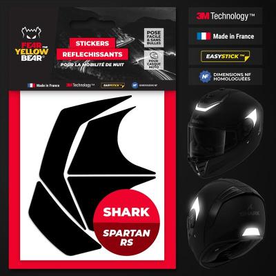Stickers r&eacute;fl&eacute;chissants casque EASY REPLICA&trade; SHARK SPARTAN RS NOIR FEARTHEYELLOWBEAR