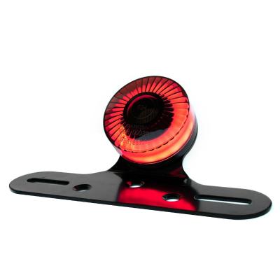 Support de plaque Avoc IMMATRICULATION FEU 50 A BOITE - MOTO VINTAGE UNIVERSEL LEDS COUVERCLE FUME - HOMOLOGUE CE