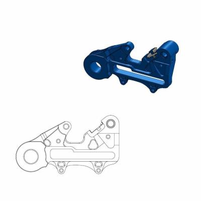 Support disque de frein Moto Master arri&egrave;re Offroad MM 220 HVA bleu incl adapt enduro