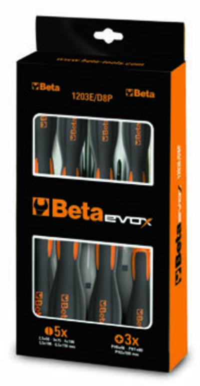 Tournevis Beta Jeu de 8 &agrave; fente et cruciforme