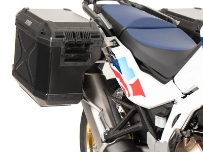 Valise Hepco & Becker Kit complet avec support - noir/Acier inoxydable