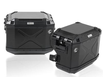 Valise Hepco & Becker Xplorer avec support Cutout - Inox/argent