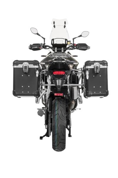Valise Touratech Kit complet ZEGA Evo 38/45 - Support gris inclus - Anodis&eacute; noir