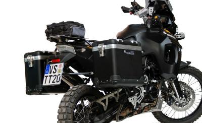 Valise Touratech ZEGA Pro 31/38 - Support noir inclus - Anodis&eacute; noir